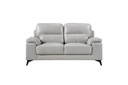 Mischa Silver Leather-Match Loveseat
