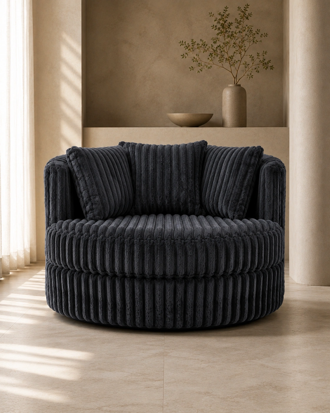 Haven 55" Custom Round Swivel Accent Chair 12