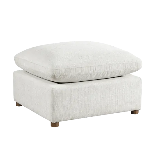 Beige Chenille Modular Ottoman