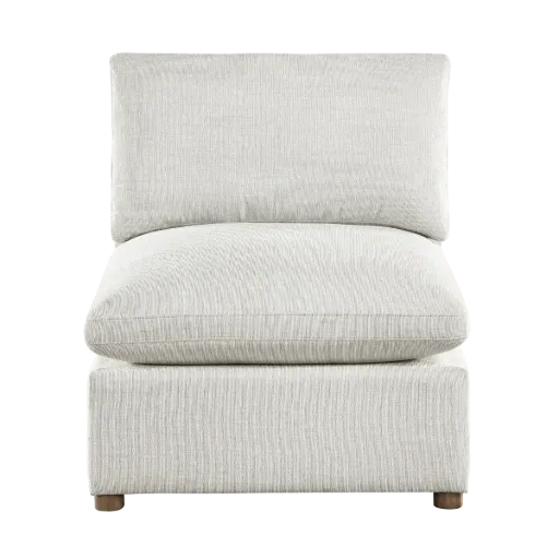Beige Chenille Modular Armless Chair