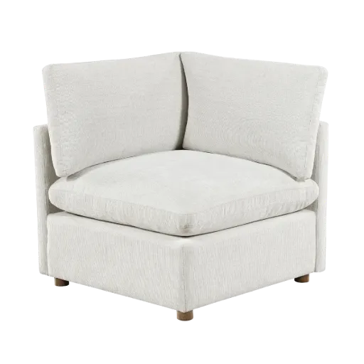 Beige Chenille Modular Corner Seat