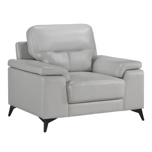 Mischa Silver Grey Top Grain Leather Chair