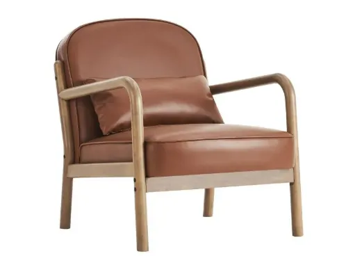Fani Accent Chair, PU Leather (Saddle)