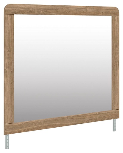 Curved Edge Mirror Natural Walnut