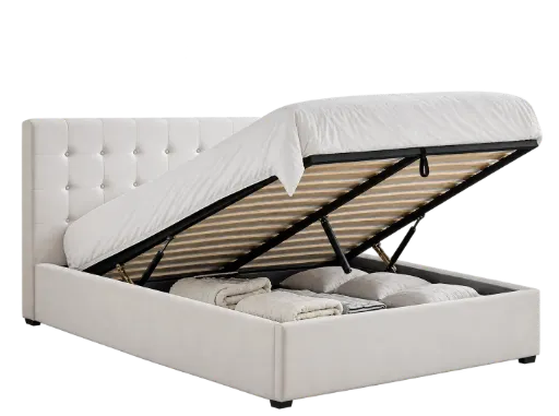 Bandipur Button-Tufted Hydraulic Storage Bed