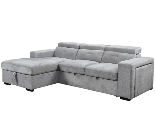 Whistler Adjustable-Headrest Sofabed Sectional (Grey)