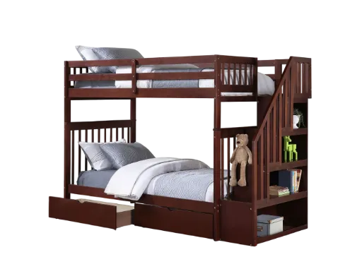 Sarangkot Twin over Twin Staircase Bunk Bed