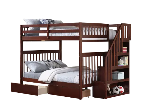 Namche Full over Full Staircase Bunk Bed