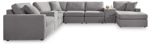 Modmax 8-Piece Modular Next-Gen Nuvella™ Performance Fabric Sectional with Chaise and Storage Consoles