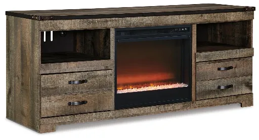 Trinell 63" TV Stand with Electric Fireplace for Mid Size Rooms