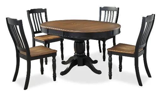 Clorazi Oval Butterfly Extendable Dining Set with 4 Chairs