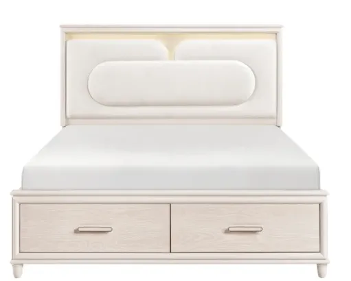 Lumi White Storage Bed