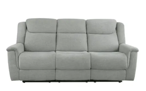 Modern Grey Plush Fabric Reclining Sofa