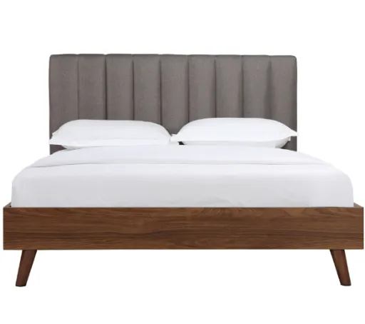 Haven Walnut Upholstered Platform Bed