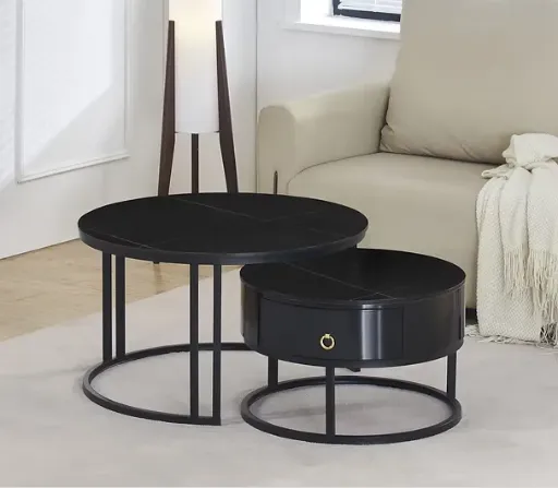 Noir Marquina 2-Piece Coffee Table Set