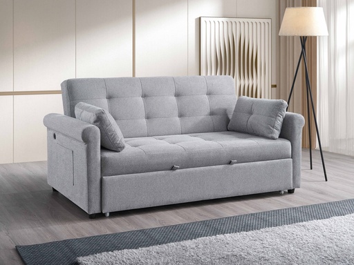 Sofabed in Grey Fabric, 70in