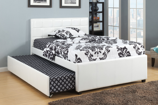Prescott Tufted Leather Trundle Bed