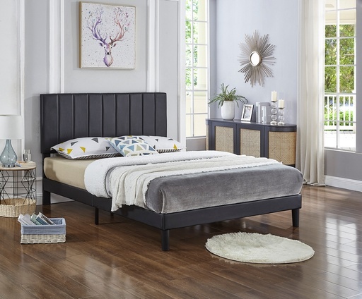 Ravenswood Channel-Tufted Leather Bed