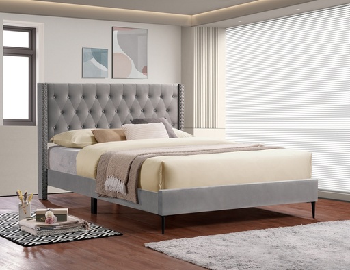 Fallowfield Nailhead Tufted Velvet Bed
