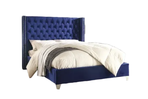 Dunmore Royal Blue Velvet Tufted Bed