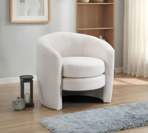 White Teddy Bear Barrel Chair