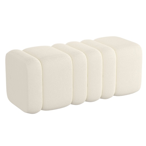Rigel Ivory Boucle Large Ottoman Bench 1