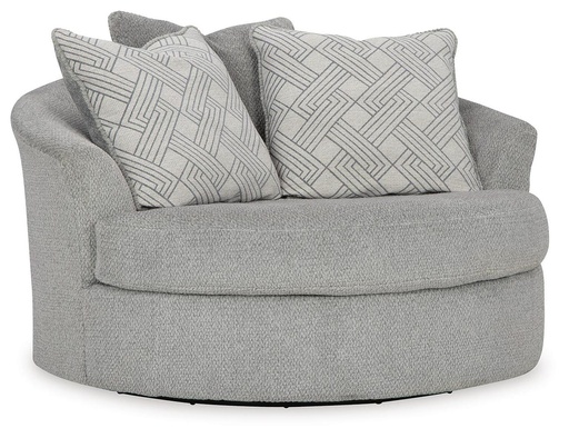 Casselbury Cement Grey Oversized Swivel Accent Chair