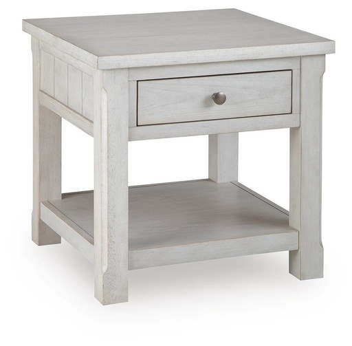 Robbinsdale Antiqued White Square End Table
