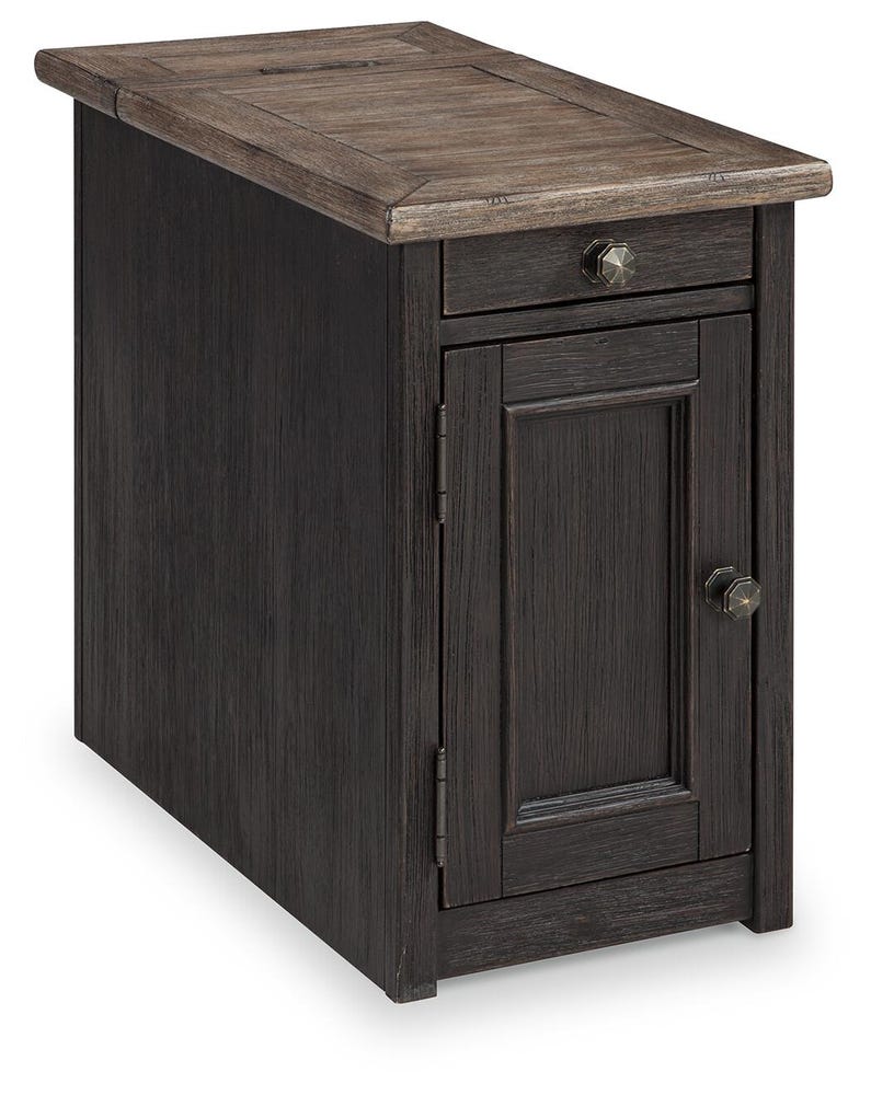 Tyler Creek Chair Side End Table (USB & Cup Holders)