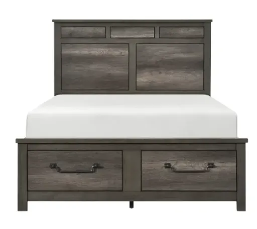 Queen Platform Bed with Footboard Storage 1