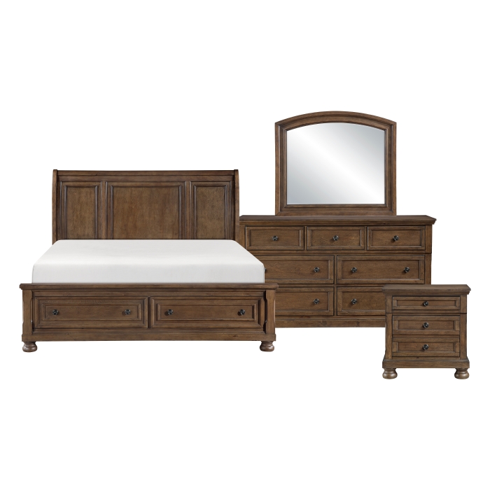 Begonia 4-Piece Bedroom Set (Dark Brown)