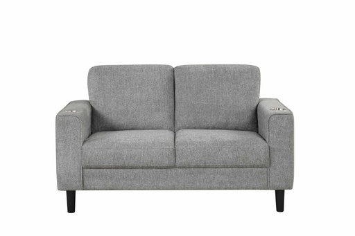 Sierra Tailored Modern Living Room Loveseat (Grey - Track Arm)