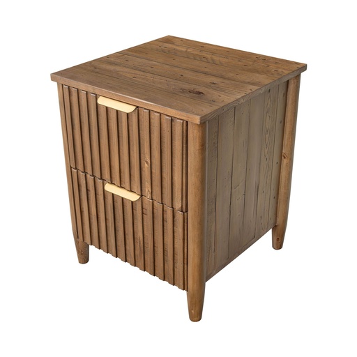 Cashew Slatted Front Nightstand 1