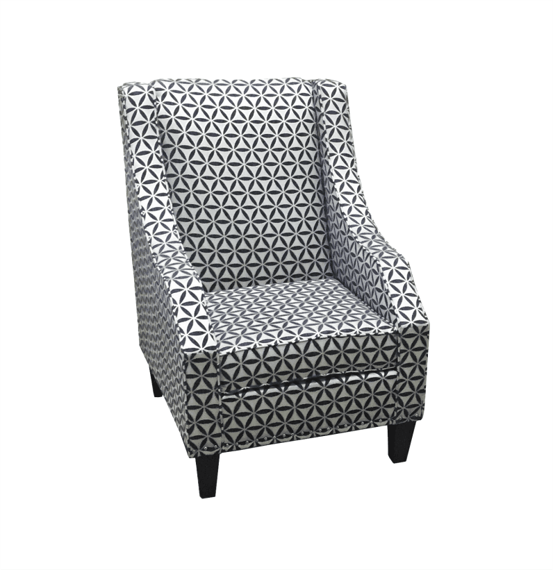Haze Geometric Wingback Accent Chair