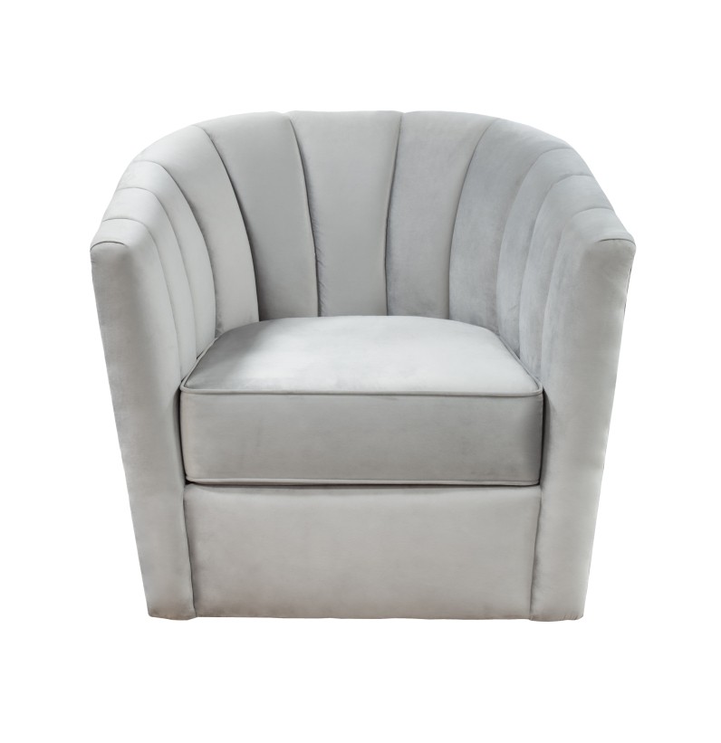 Decor Channel Tufted Velvet Barrel Chair