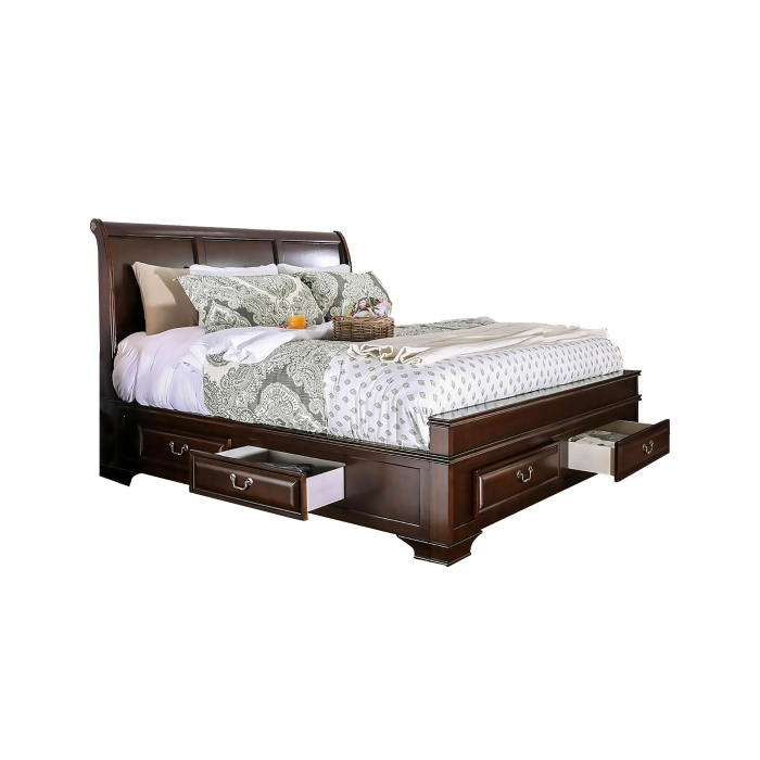 Milton Storage Bed (Brown Cherry)