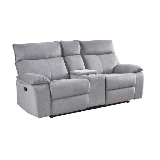 Bragg Charcoal Grey Reclining Loveseat with Console 1