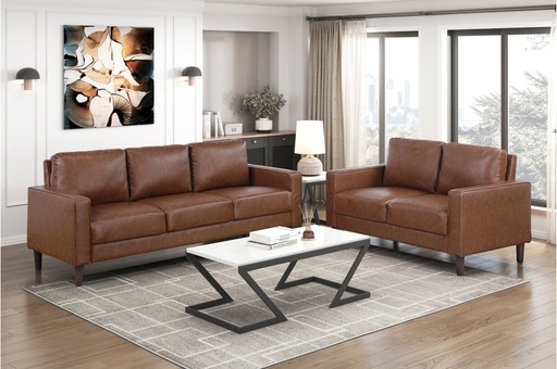 Malcolm 2 Piece Sofa and Loveseat Set (Chocolate Brown) 1