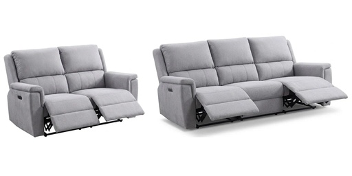 Apex 2 Piece Power Reclining Sofa and Loveseat Set (Grey) 1