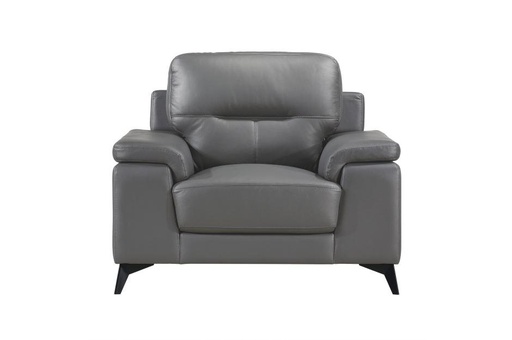Mischa Dark Grey Leather Chair 1