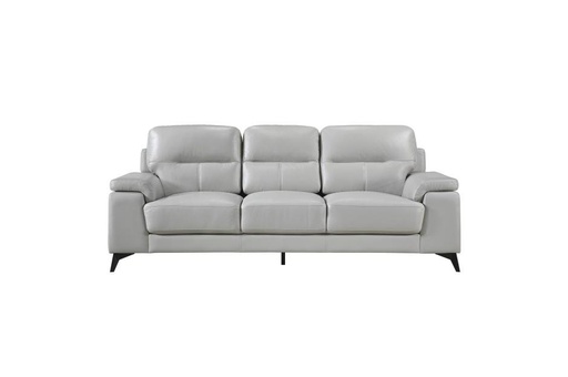 Mischa Silver Leather Sofa 1