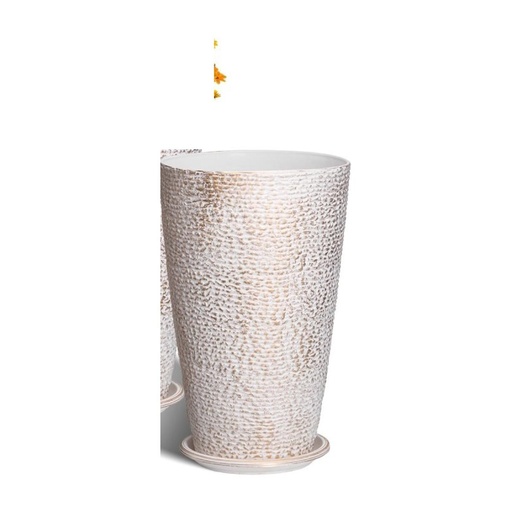 Tall Outdoor Round Planter with Tray 1